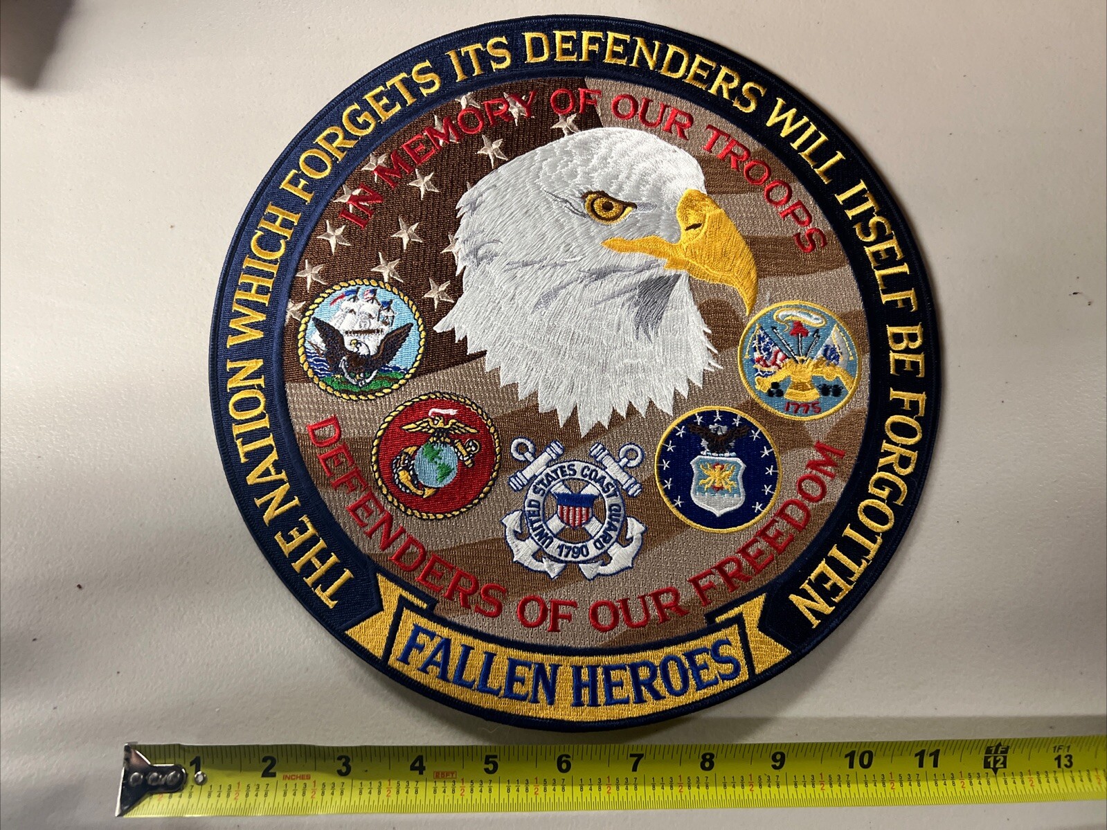 Fallen Heroes In Memory of Our Troops 12” Patch All Five Services