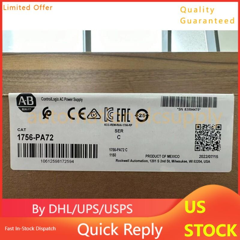 1756-PA72  New Sealed AB ControlLogix AC Power Supply 1756PA72 US Free Tax