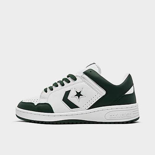 Converse Mens' Weapon OX Basketball Shoes - White/White/Green