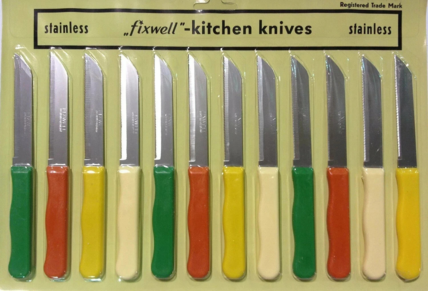 FIXWELL Stainless Steel Knives Home Kitchen Vegetable Knife Assorted Set Of 12