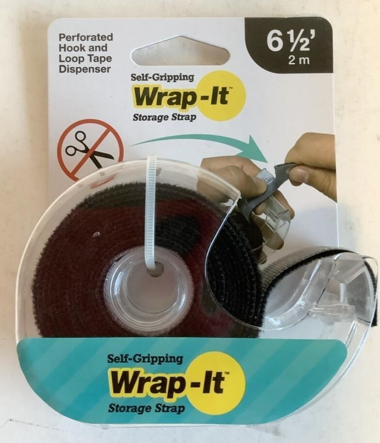 NEW Wrap-It Storage 400-6BLTD Self-Gripping Perforated Hook/Loop 6.5ft Tape Roll