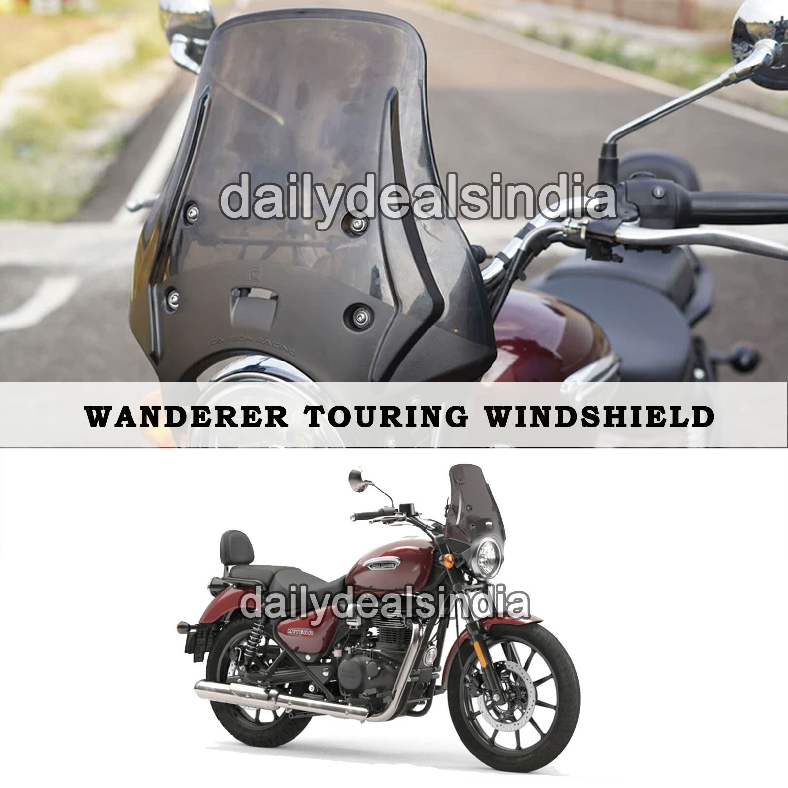 Fit For Royal Enfield Meteor 350 Wandered Touring Screen, Smoked