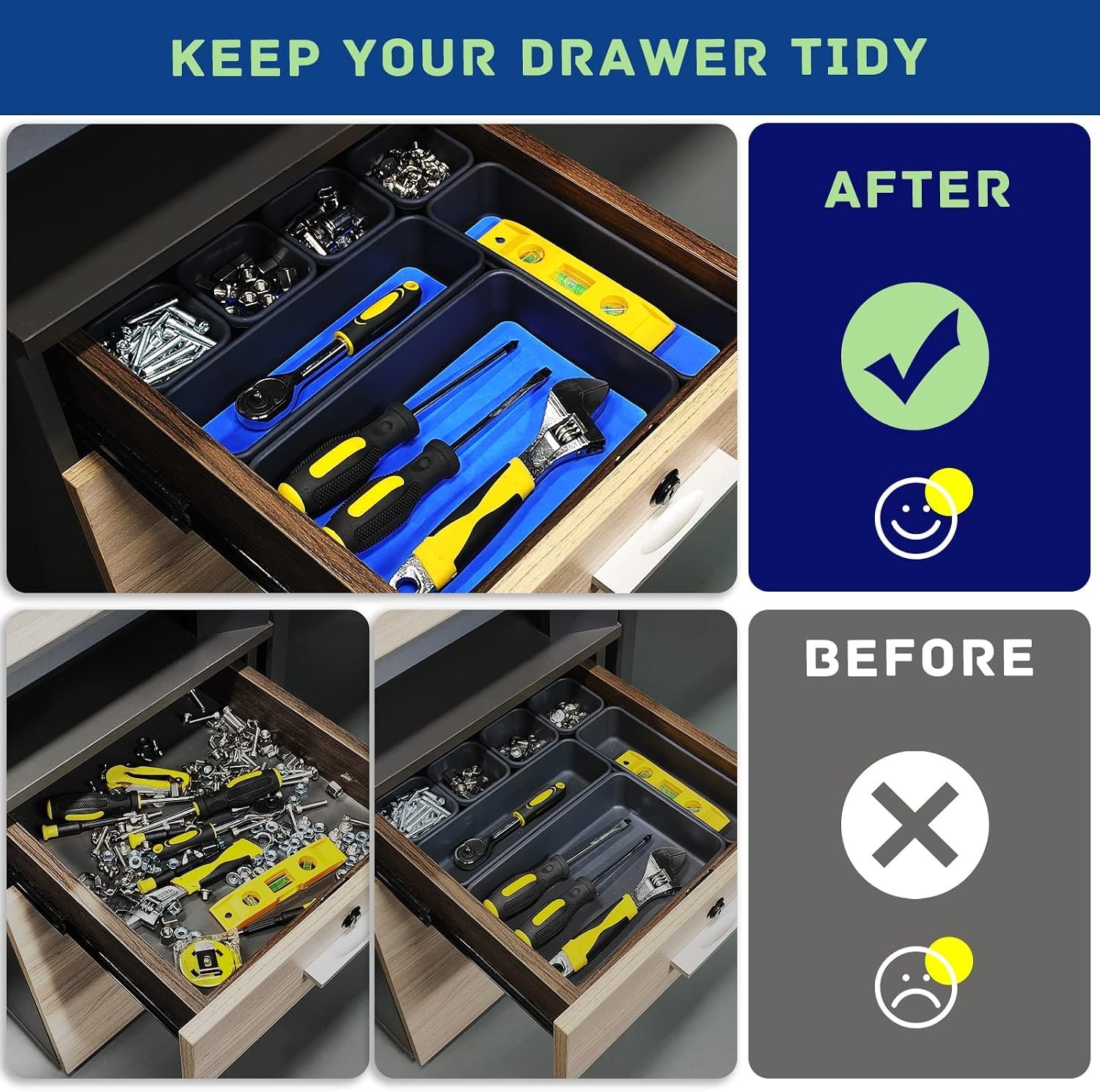 Tool Box Organizer, Tool Drawer Organizer Tray Divider, Toolbox Organization,...