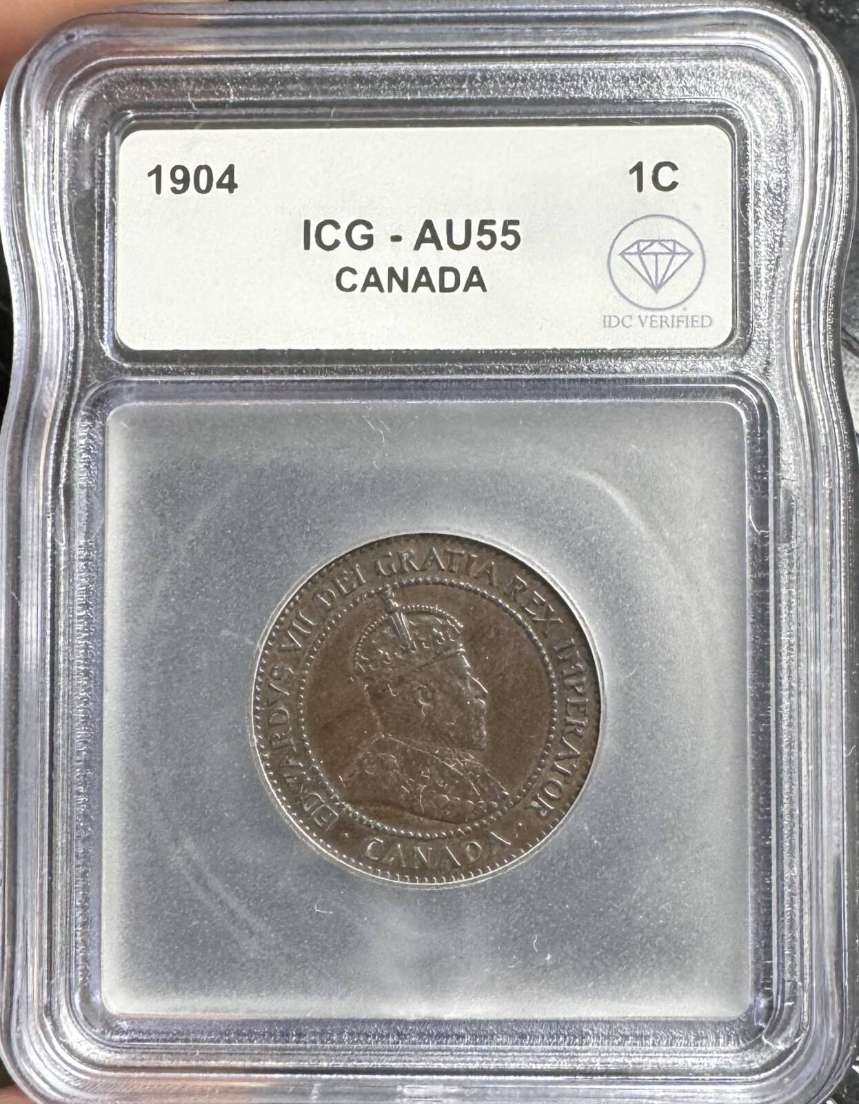 1904 CANADA Bronze CENT ICG AU-55 IDC Verified