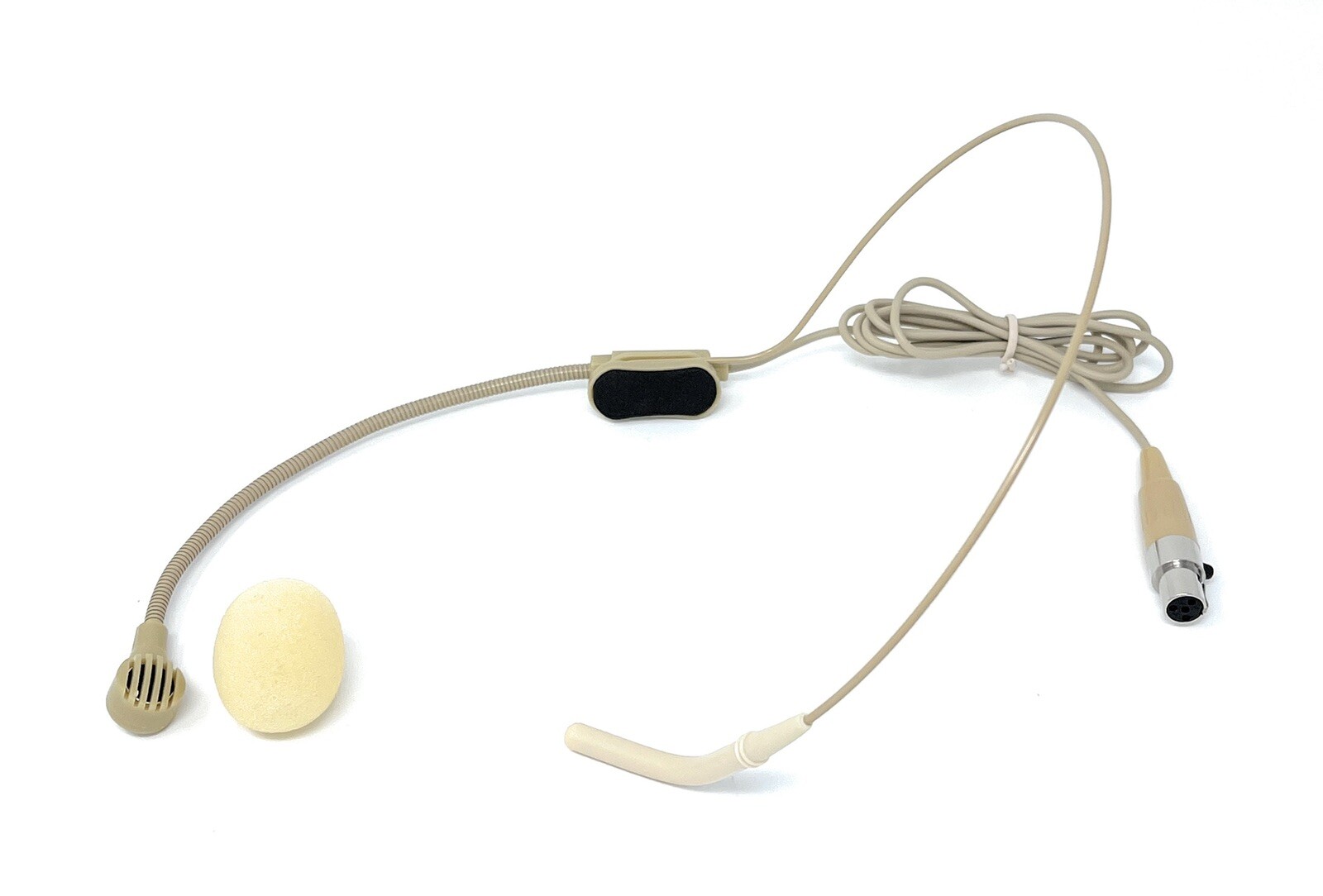 Beige Cardioid Headset Microphone w/ Flexible Wired Boom fits Shure Wireless