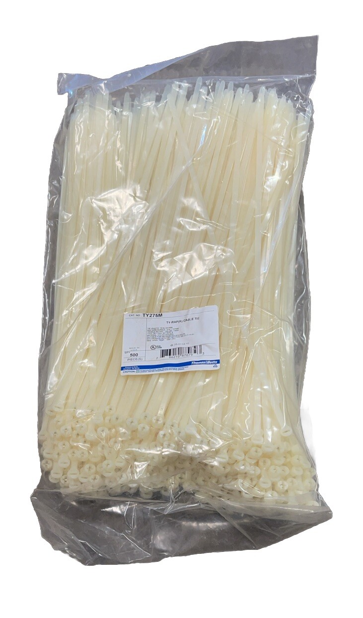 🔥(AN) TY-RAP Thomas & Betts TY275M 18" 120lb Natural 500/bag Cable Tie