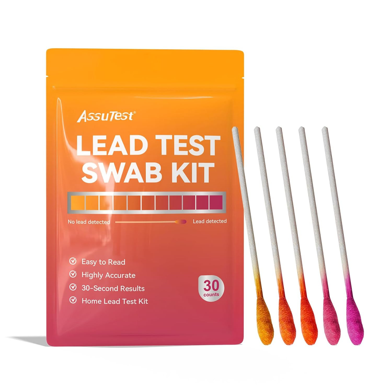 Lead Test Swabs Kit - 30 PCS Lead Paint Test Kit for Home Use, Lead Tester for D