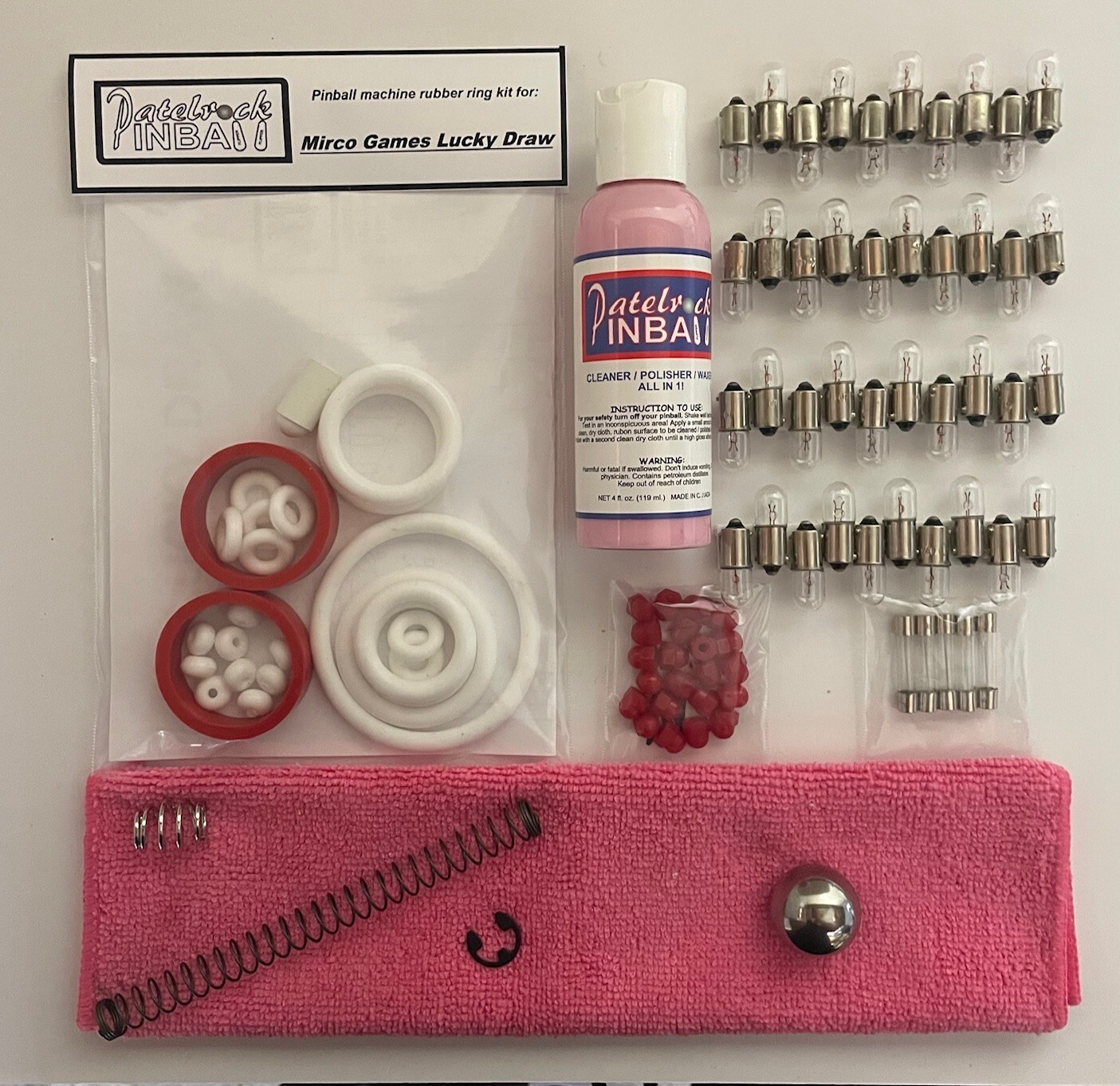 1978 Mirco Games Lucky Draw Pinball Machine Maintenance Tune Up Kit