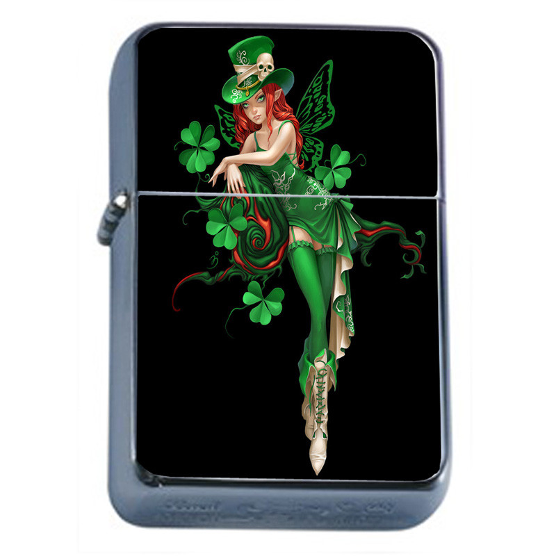 Irish Pin Up Girls D6 Flip Top Oil Lighter Wind Resistant