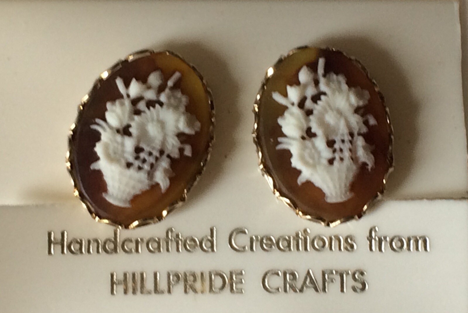 Pair Of Vintage Handcrafted Creations Clip-on Earrings, Hillpride Crafts, USA