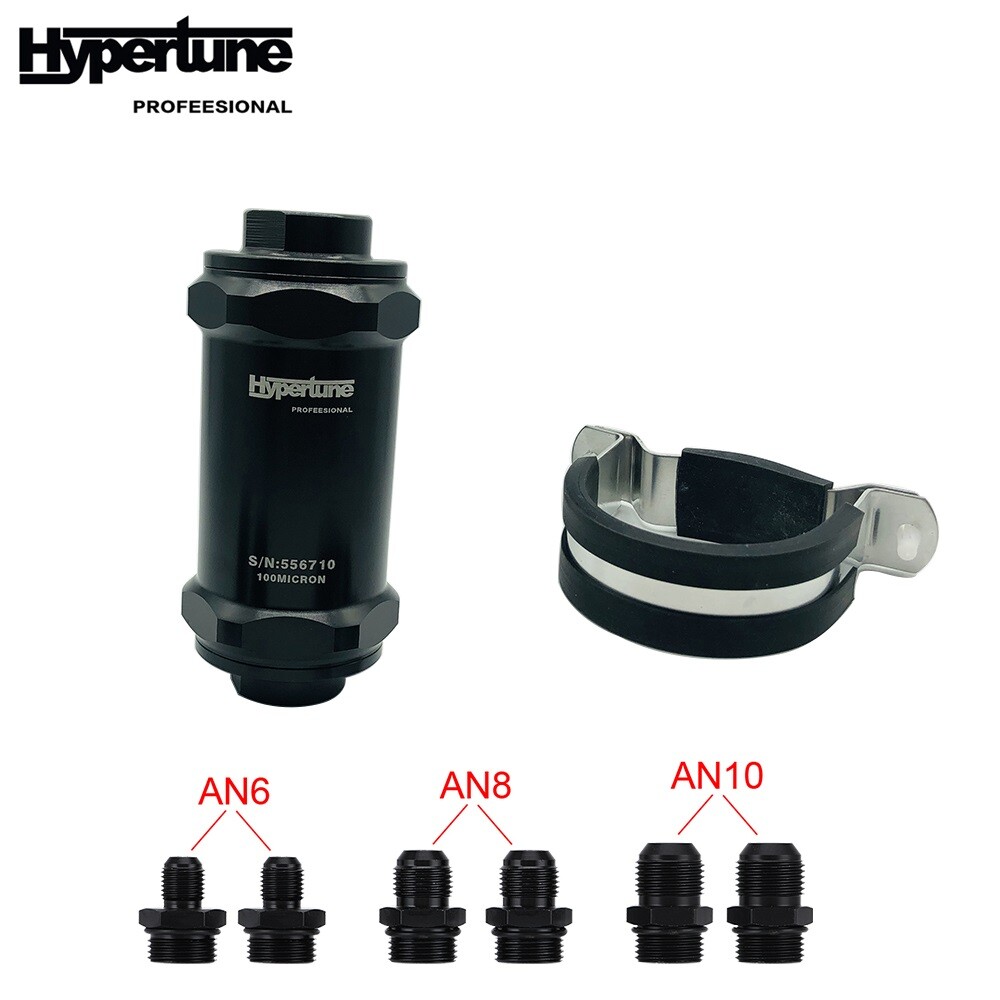 AN6 AN8 AN10 Inlet/Outlet Fuel Filter E85 Ethanol W/ 100 Micron Stainless Steel