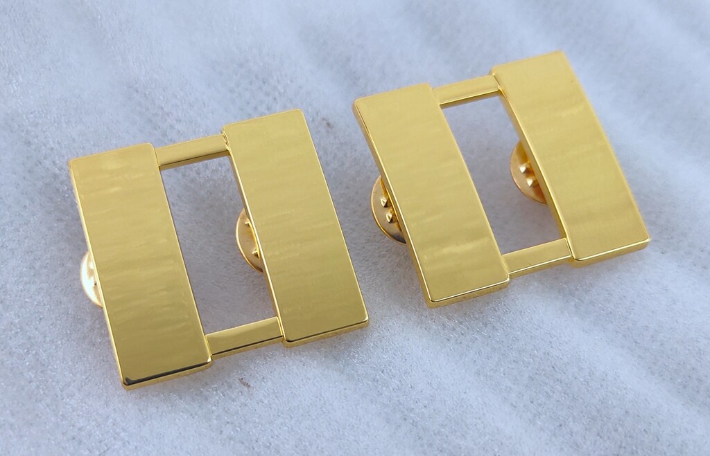 GOLD PAIR U.S. US ARMY OFFICER'S CAPTAIN RANK INSIGNIA BADGE PIN new -chho981