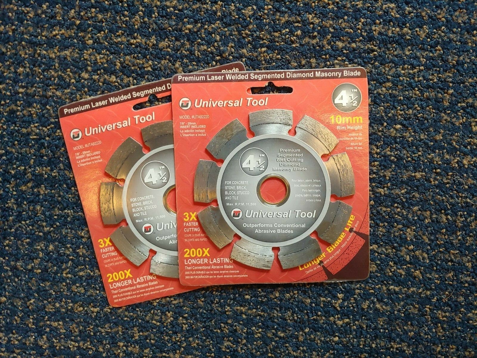 Two New Universal Tool 4.5" Premium Laser Welded Segmented Diamond Masonry Blade