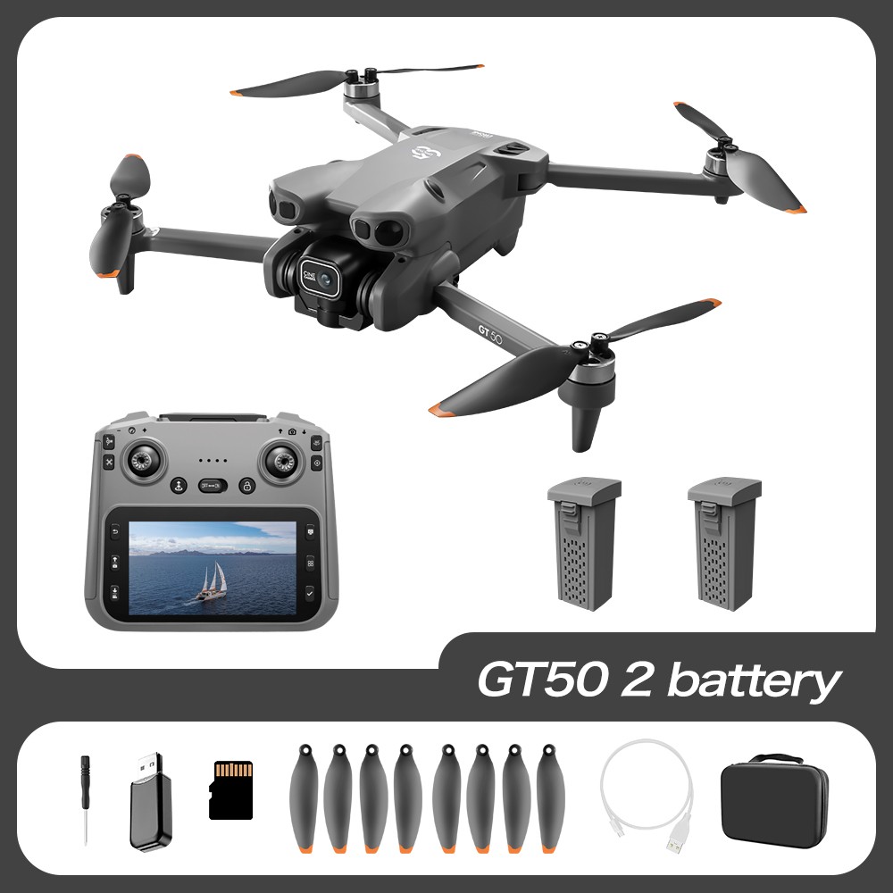 6K Camera Drone FPV Foldable RC Quadcopter w/ Screen Remote Dual Battery