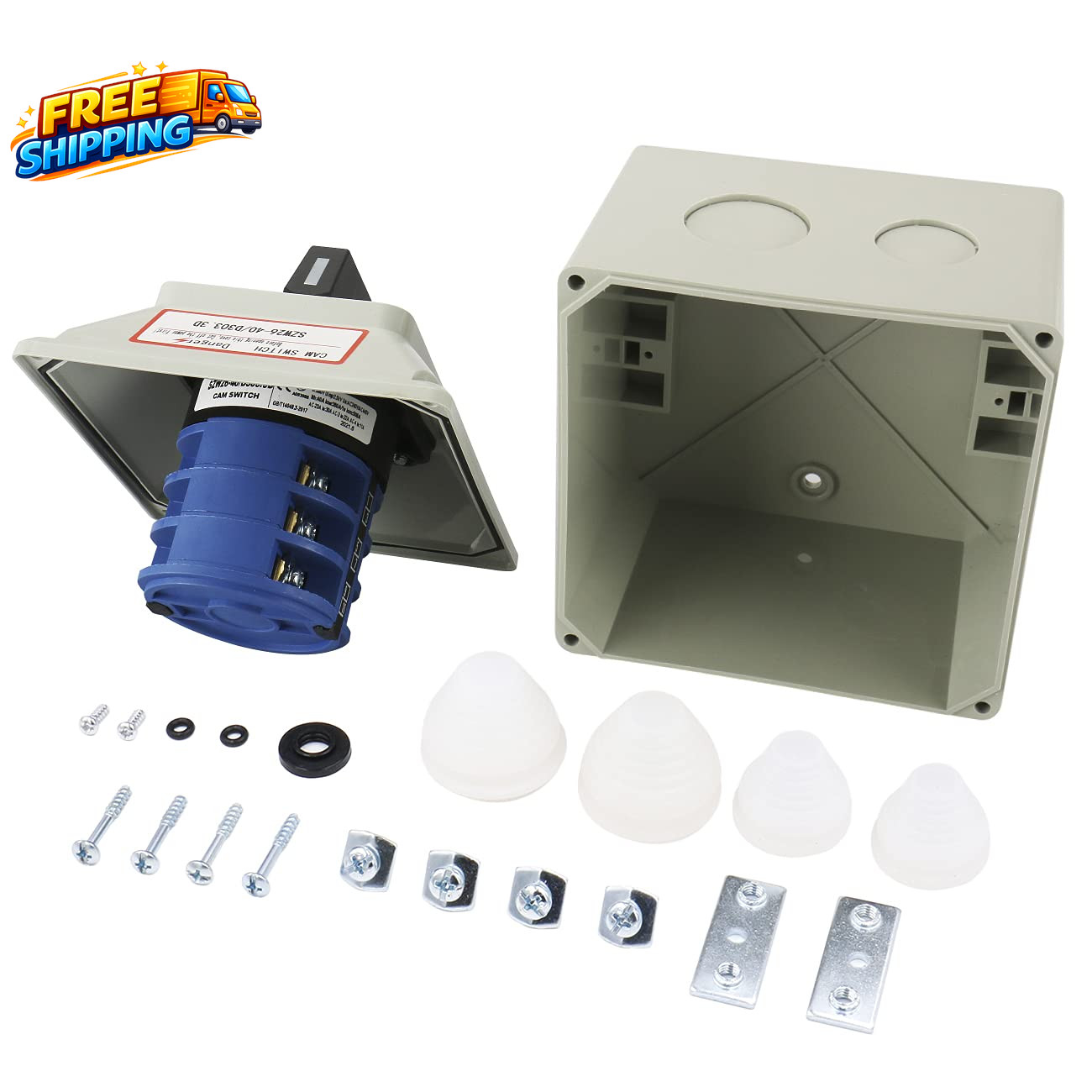 40A 3-Phase 3-Position Cam Rotary Changeover Switch with Enclosure Maintained