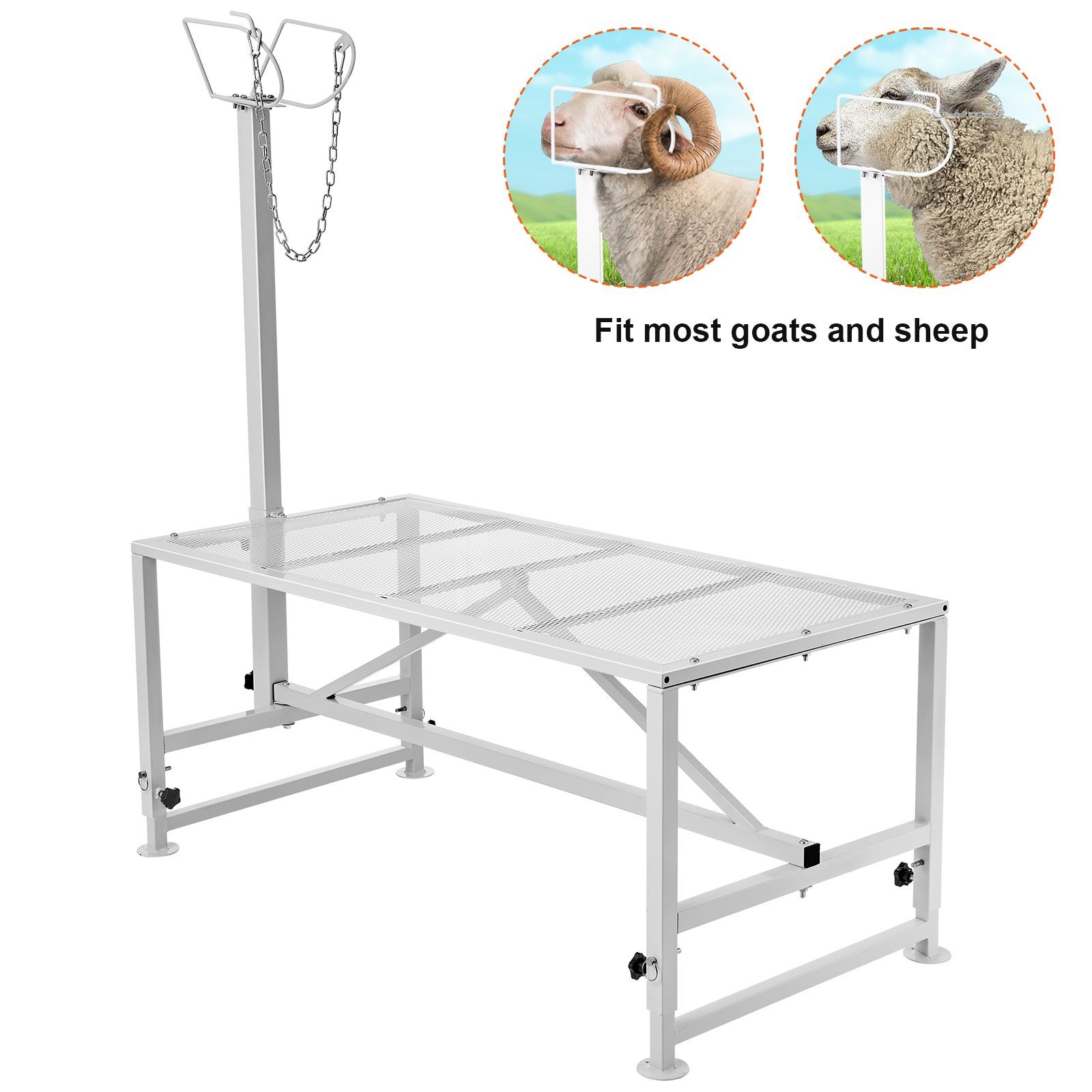 Goat & Sheep Stand, 47"x23" Livestock Stand, Metal Livestock Milking & Shearing
