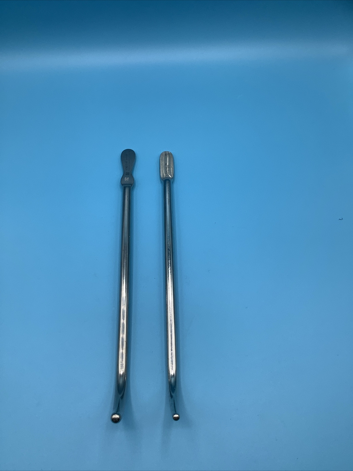 Lot Of 2 V. Mueller GU4010-028 And Aesculap EF810R Urethral Sounds