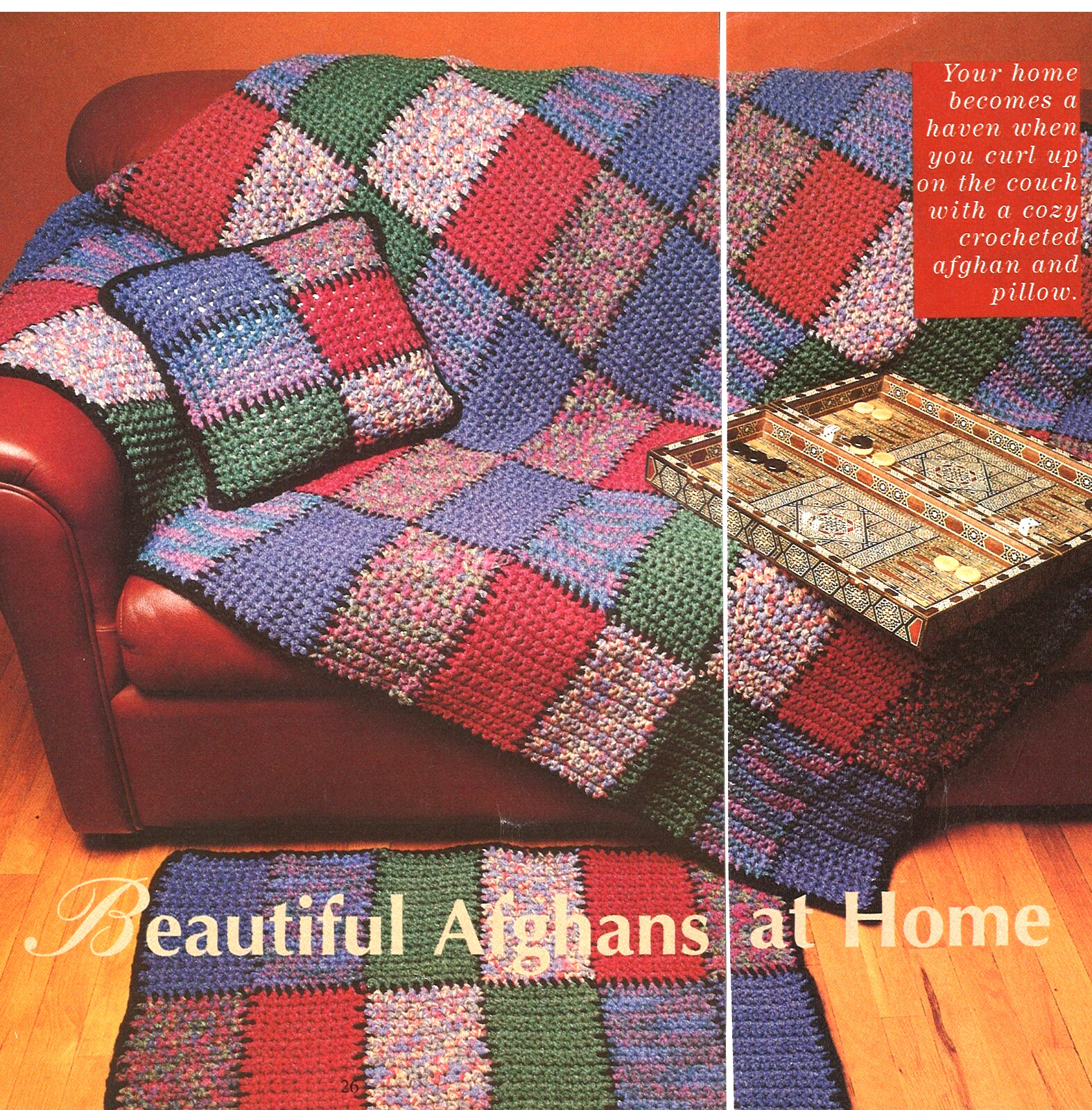 COZY Calico Rug, Afghan, & Pillow/Crochet Pattern INSTRUCTIONS ONLY