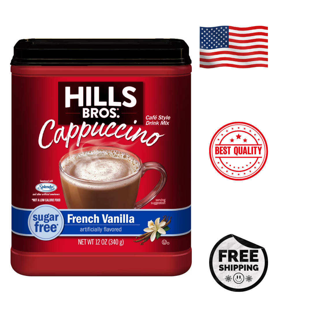 Hills Bros. Instant Cappuccino Mix, Sugar Free French Vanilla 12 Oz, Pack of 1