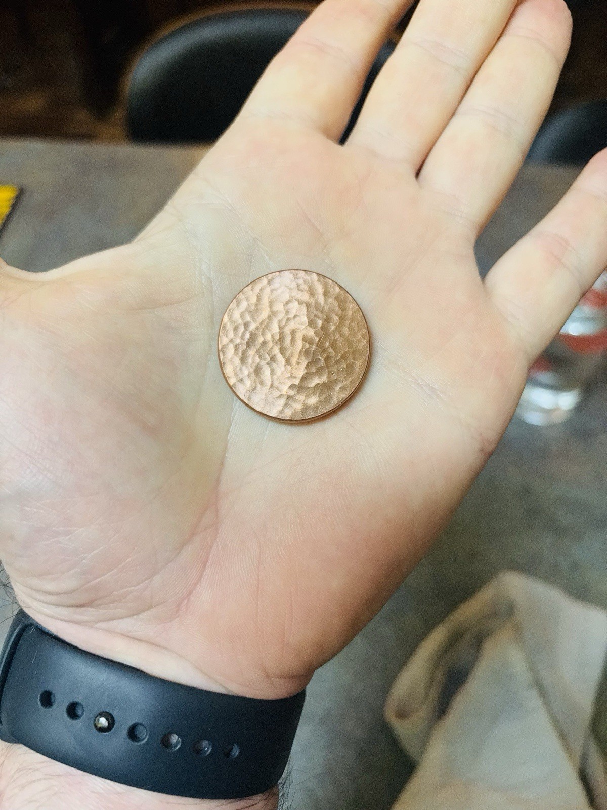 Shire Post Mint Duplex Worry Stone Copper Round Hammered Coin 29Grams