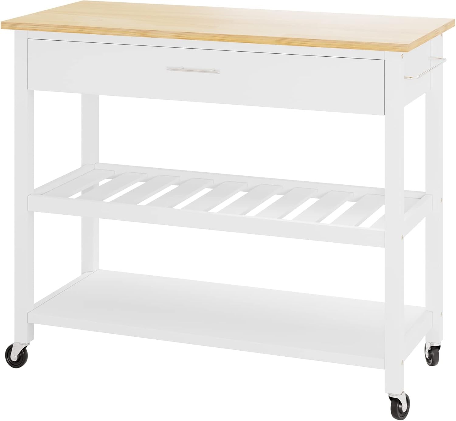 Kitchen Island Cart W/ Storage Rolling Side Table on Wheels Cabinet