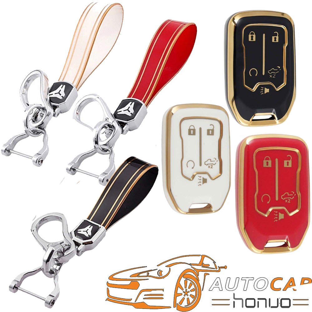 TPU Car Key Fob Cover Case 5B For 2019-2021 GMC Sierra Chevy Silverado 1500 2500