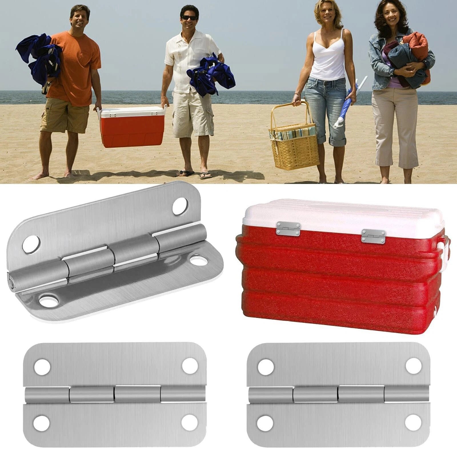 For Igloo Ice Chest Replacement Hinges 3PCS Stainless Steel Hardware Screws Kit