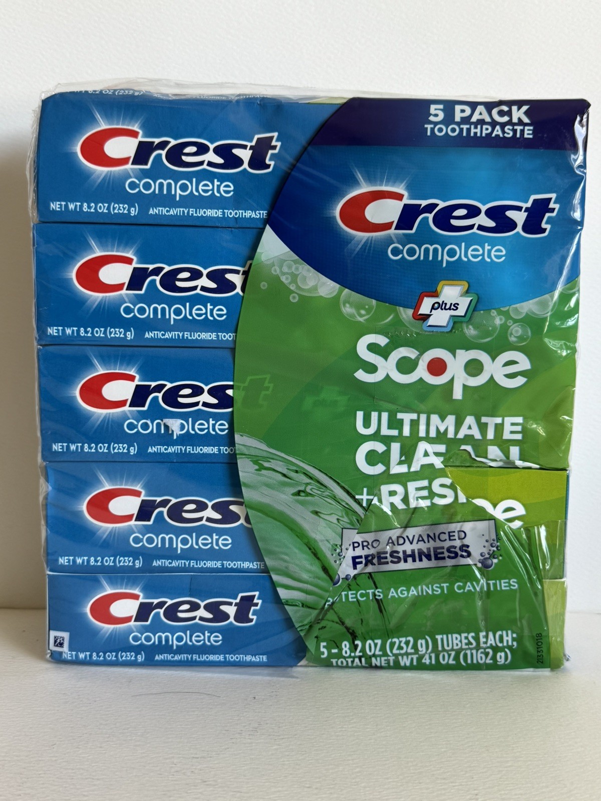Crest Complete Plus Scope Active Foam Striped Toothpaste 8.2 Oz (5 Pk) Exp:02/29