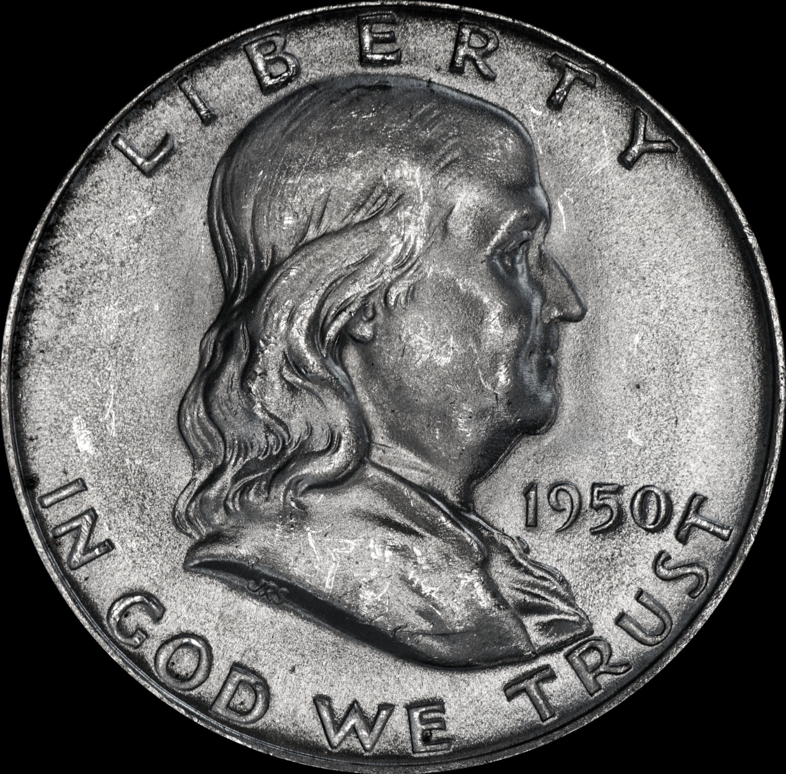 1950-D Franklin Half Dollar Silver UNC As Shown    276