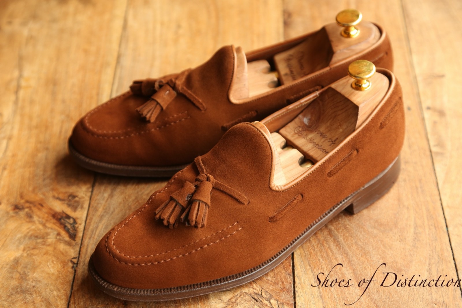 Crockett & Jones Cavendish 2 Tan Brown Suede Tasselled Shoes Loafers Men UK 8.5