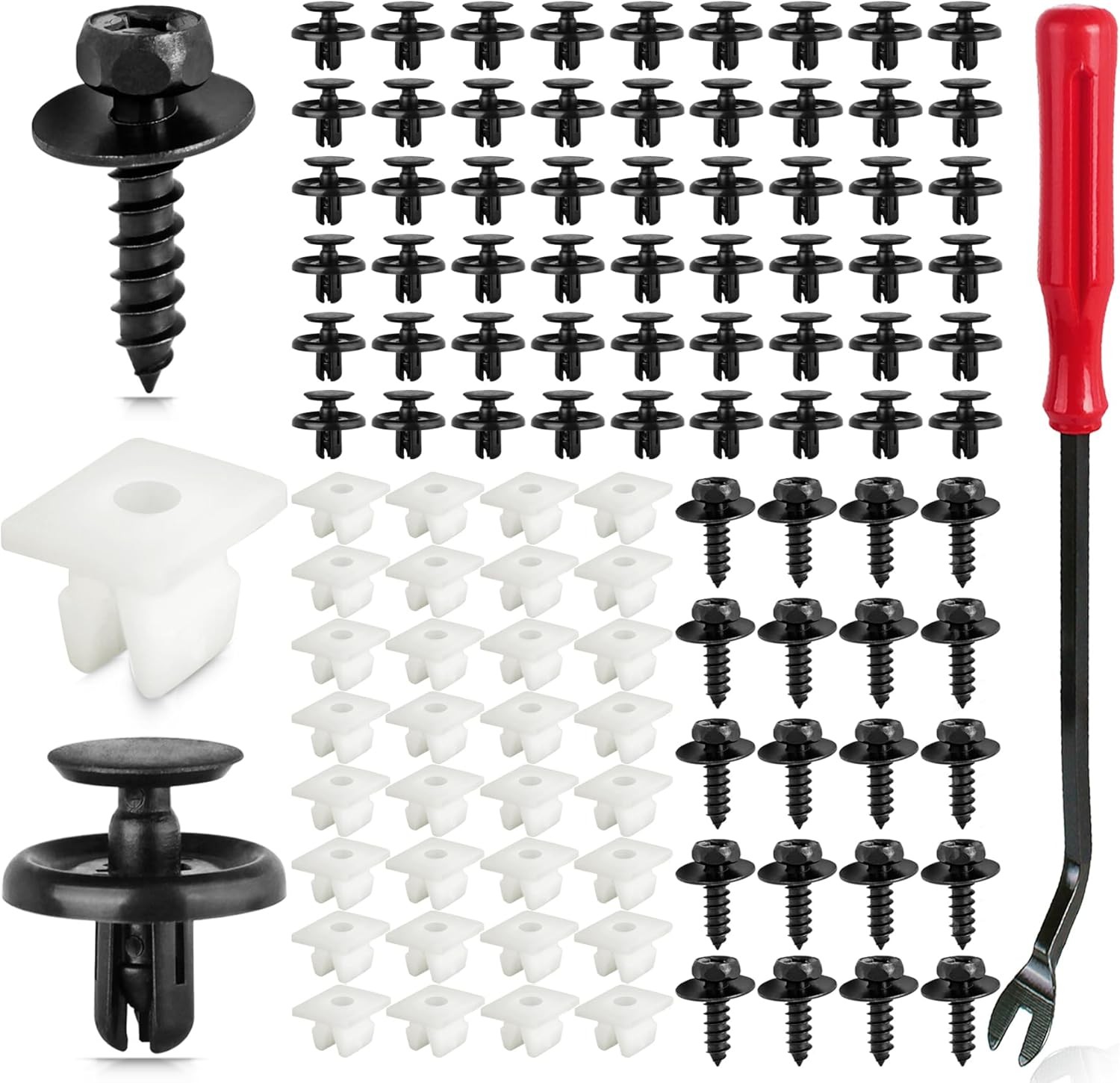 101 PCS Engine Under Cover Fender Push Pin Rivets 90467-07201 Compatible with Ca
