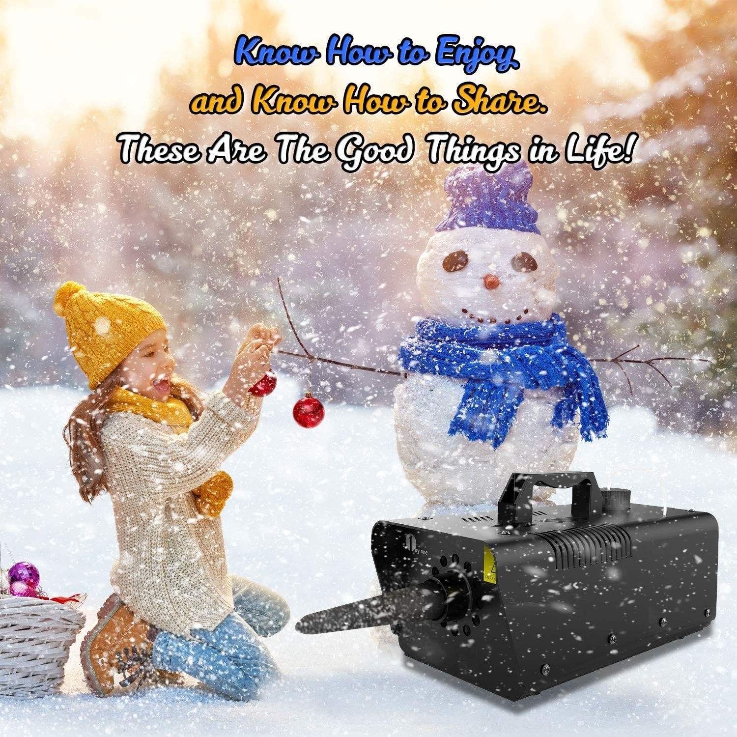 1byone 650W Snow Machine Wired Remote Control Great Machine for Kids, Parties