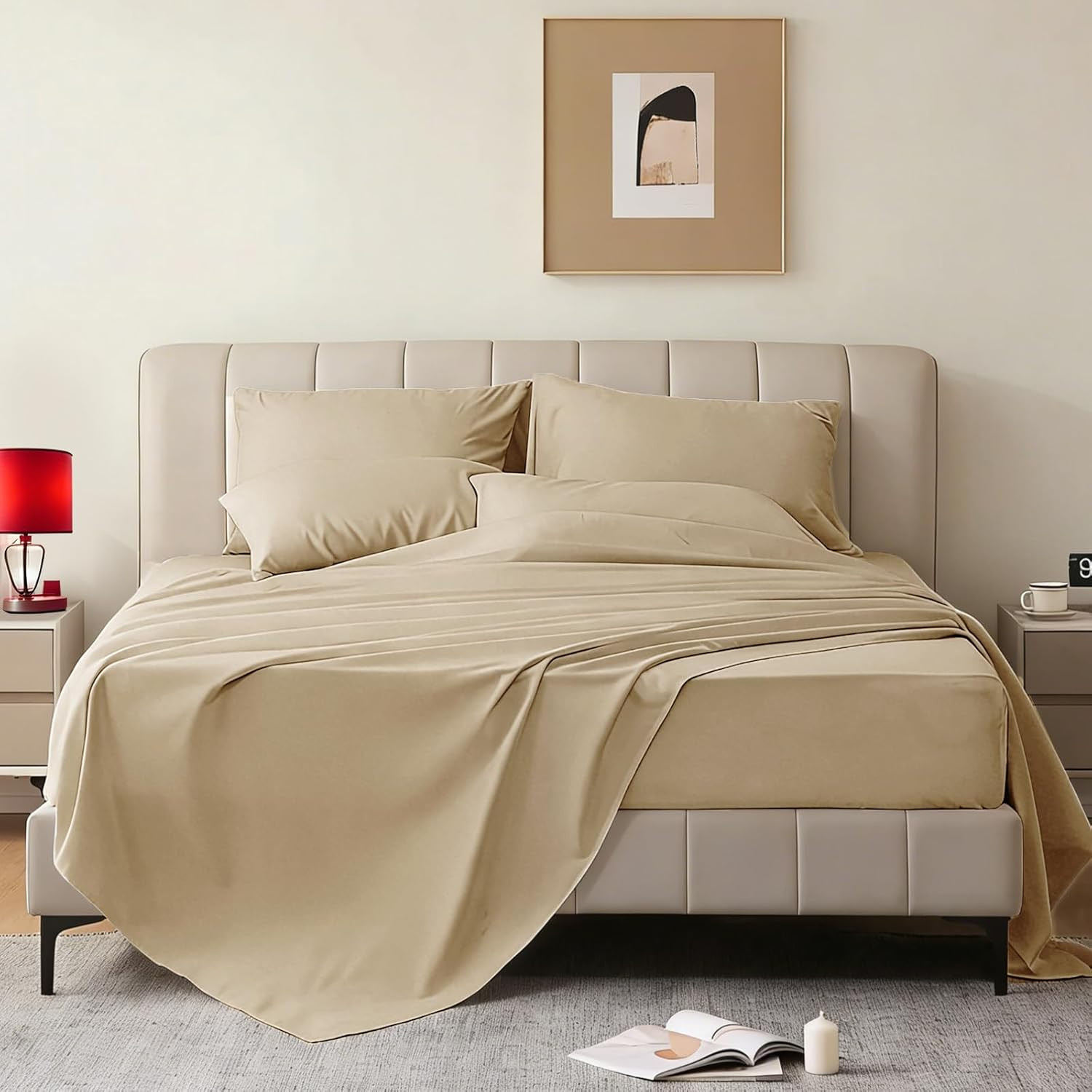 Queen Sheet Set - 6 Piece Sheets Queen Size Bed Set - Breathable & Cooling Hotel