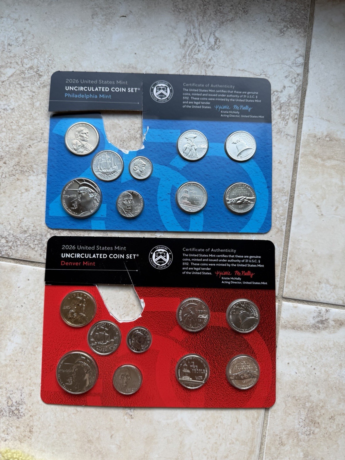 2026 Uncirculated Coin, Mint Sets P&D  "NO CENT PENNY"  IN HAND