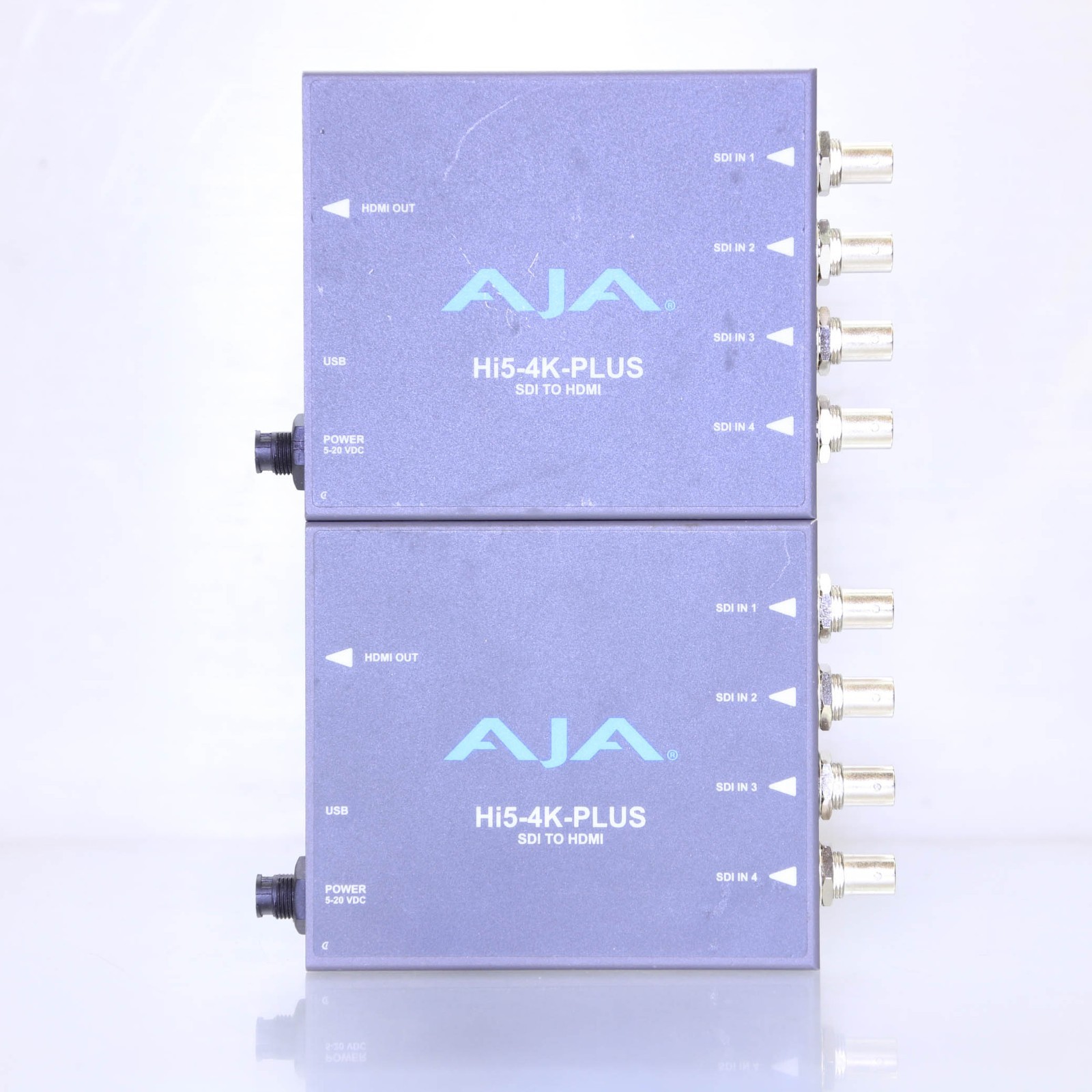 LOT OF 2 AJA Hi5-4K-PLUS SDI to HDMI Converter NO AC ADAPTER  T6-B4