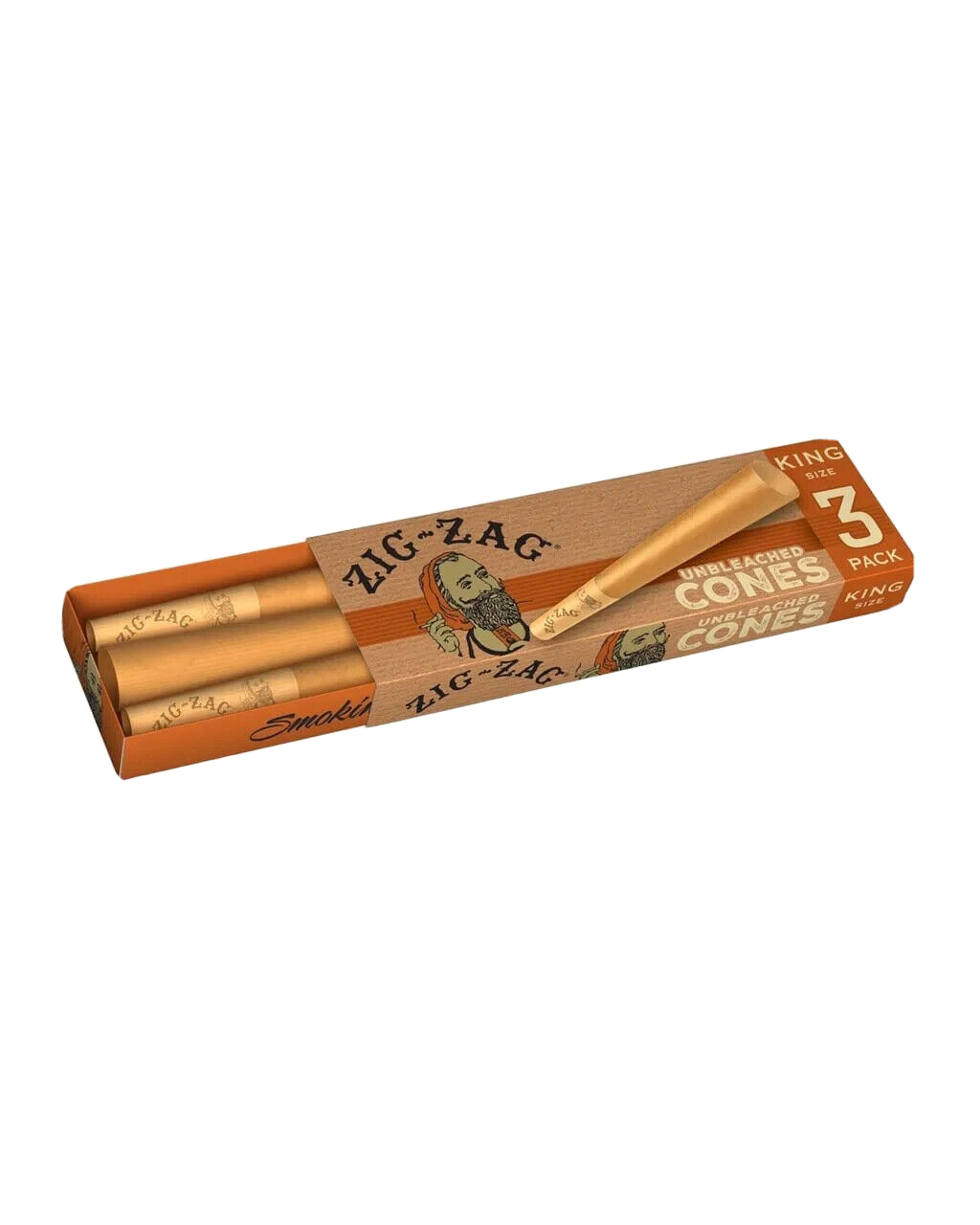😎FULL BOX ZIG ZAG UNBLEACHED CONES✨KING SIZE✨36 PACKS👀