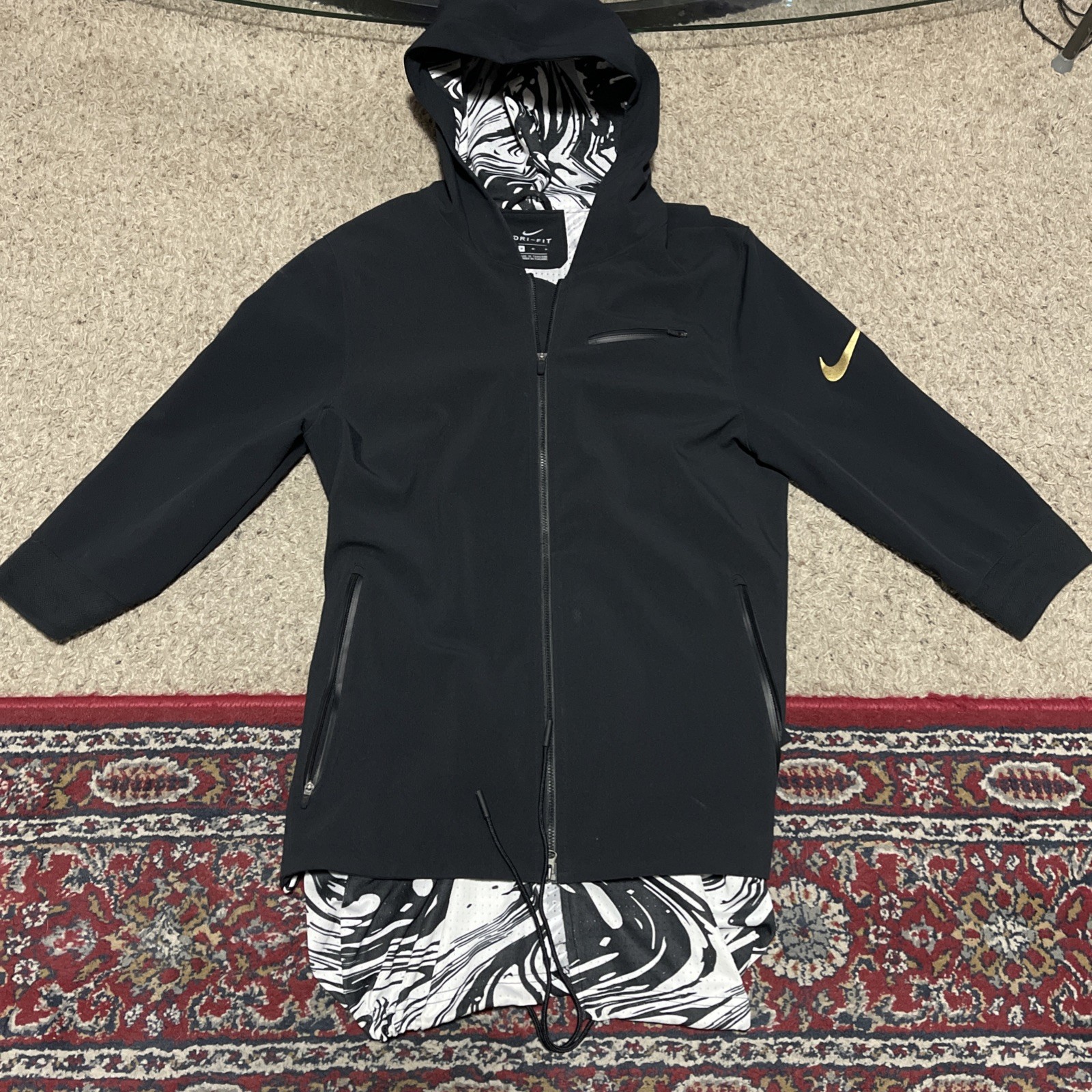 NIKE DRY MVP BHM BASKETBALL JACKET SIZE MEDIUM 885851-010 BASKETBALL KYRIE