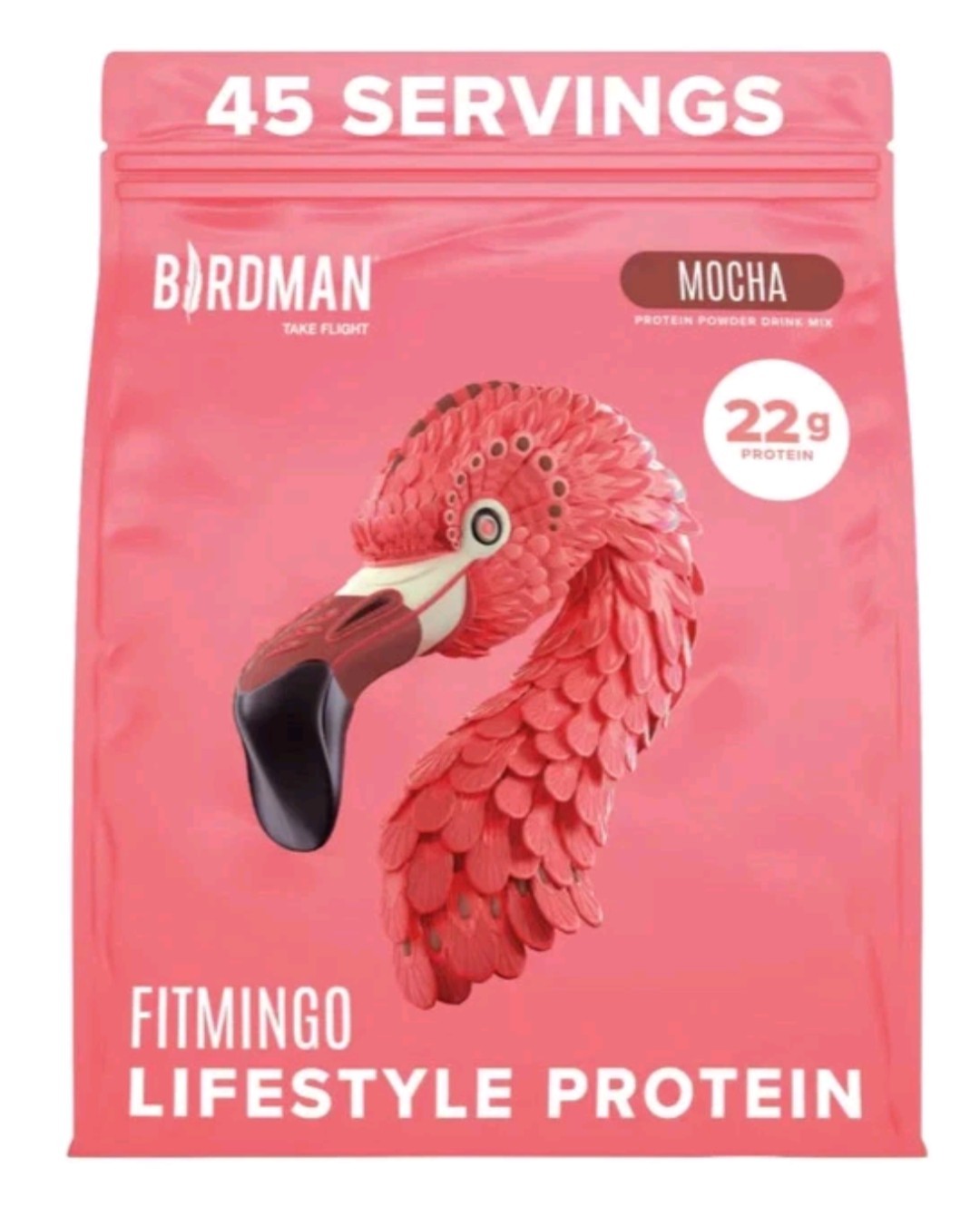 New Birdman Fitmingo Plant Based Protein Powder Drink Mix MOCHA - 3.3 Lbs. 6/26