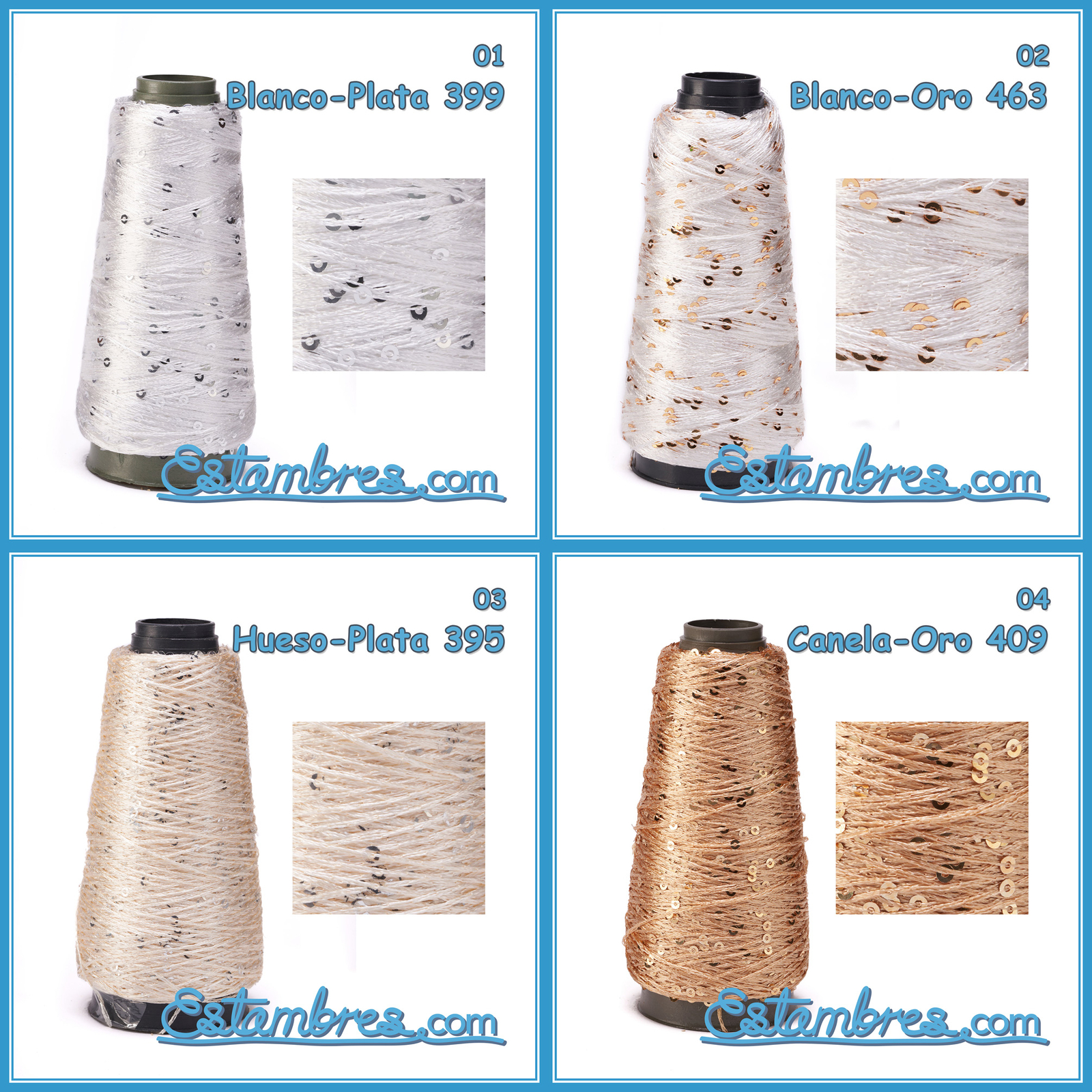 LENTEJUELA [Cone 50grs] - Fine Sequin Shiny Thread for Crafts