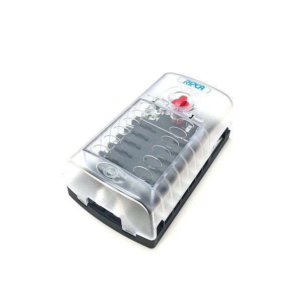 12 Way Marine Type Fuse Box With Dual Bus Bar & Cover - 12v 24V Boat Camper Car