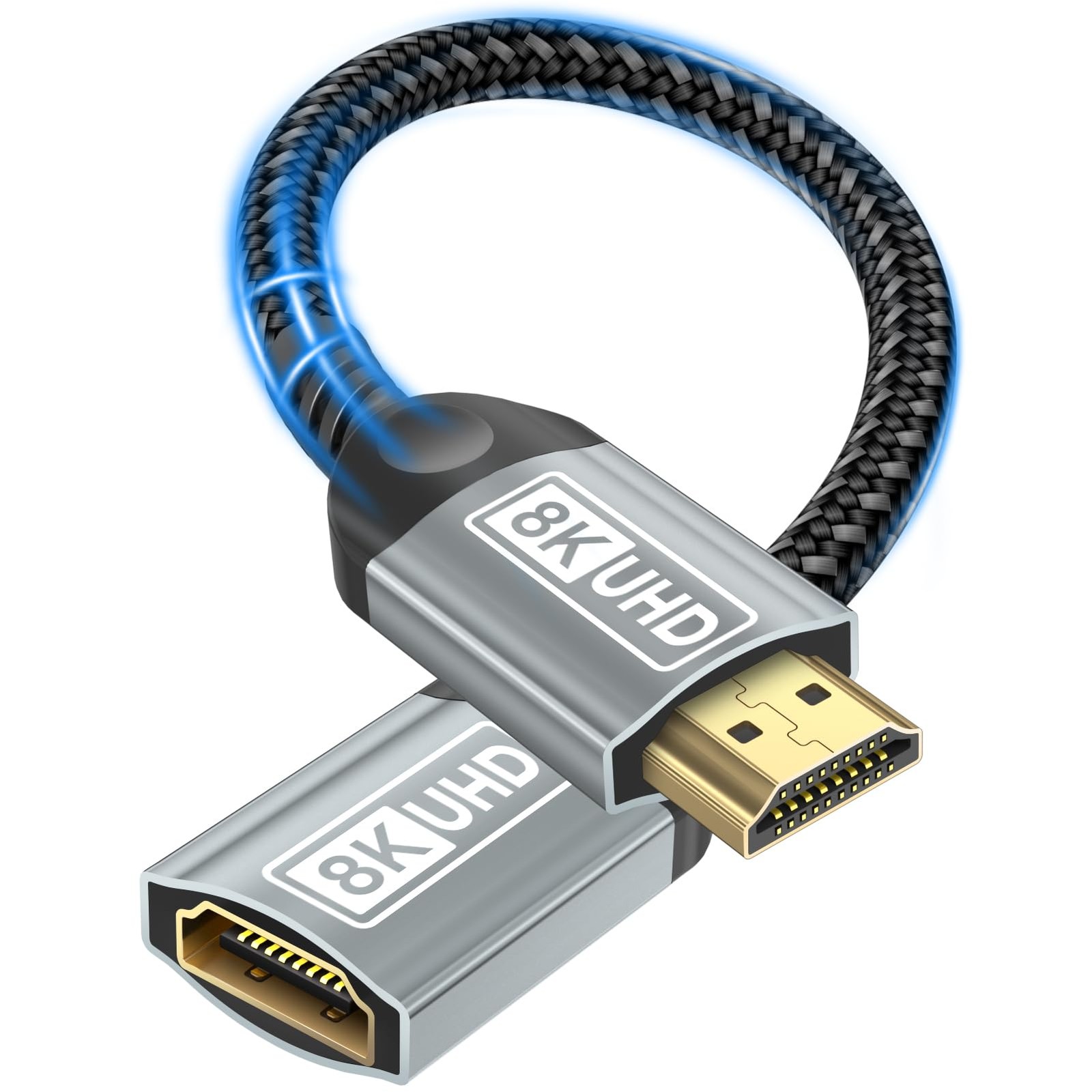 8K HDMI Extension Adapter Male to Female Video Extender Cable Cord 1.6FT