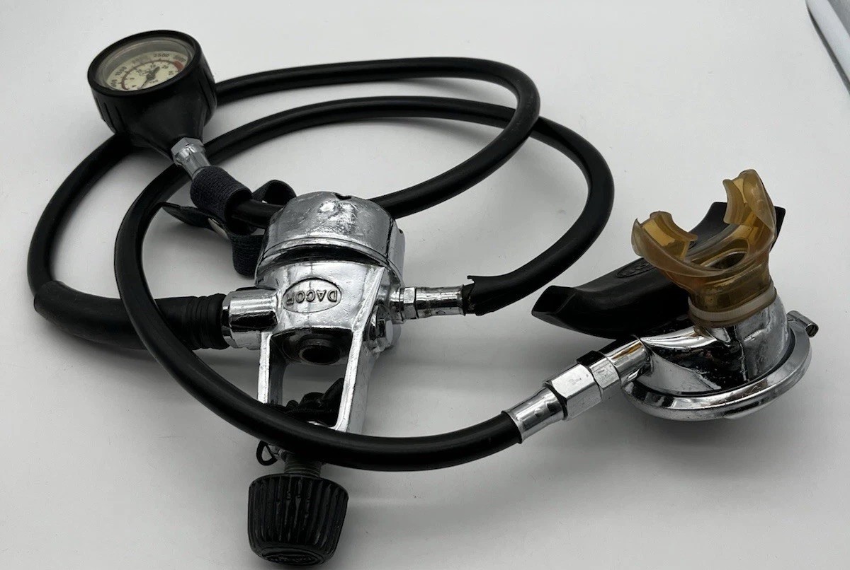 Vintage Dacor Balanced Olympic Scuba Regulator 1st 2nd Set SPG Gauge Untested