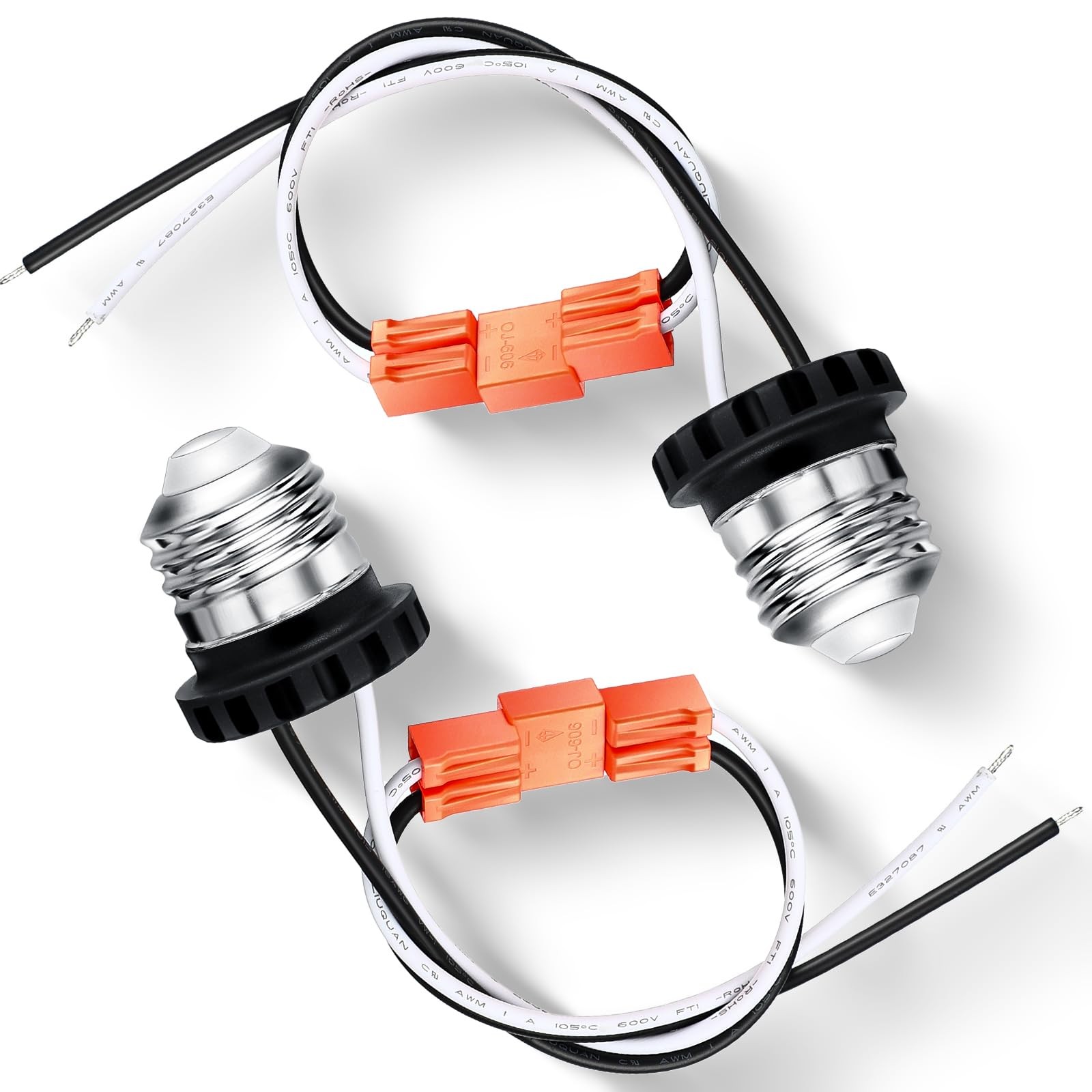 20 Pcs E26 Socket Adapter for LED Recessed Lights, Medium Base Pigtail