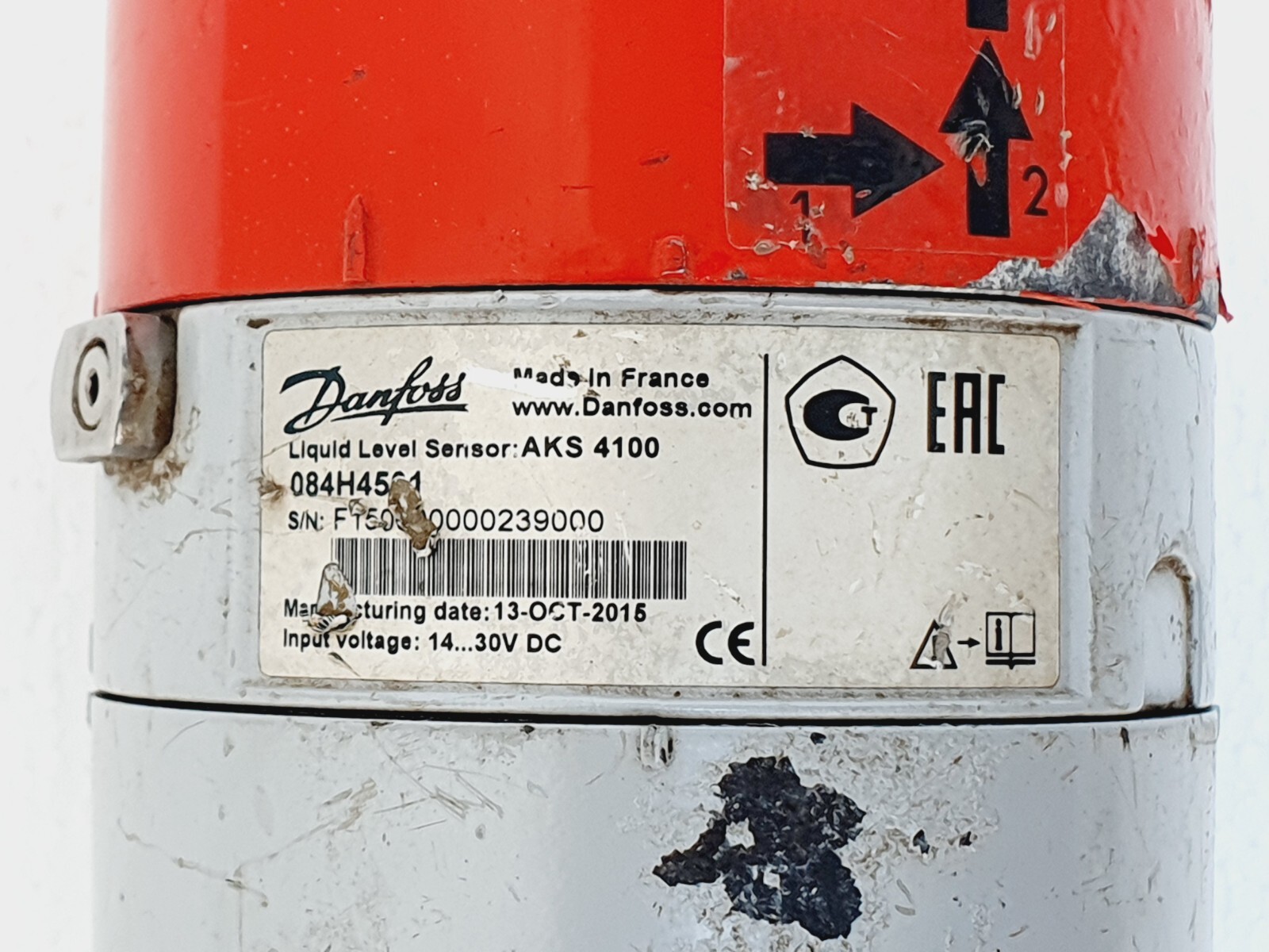 DANFOSS AKS 4100 Liquid Level Sensor 084H4501 -WITHOUT SENSOR- Cable Version