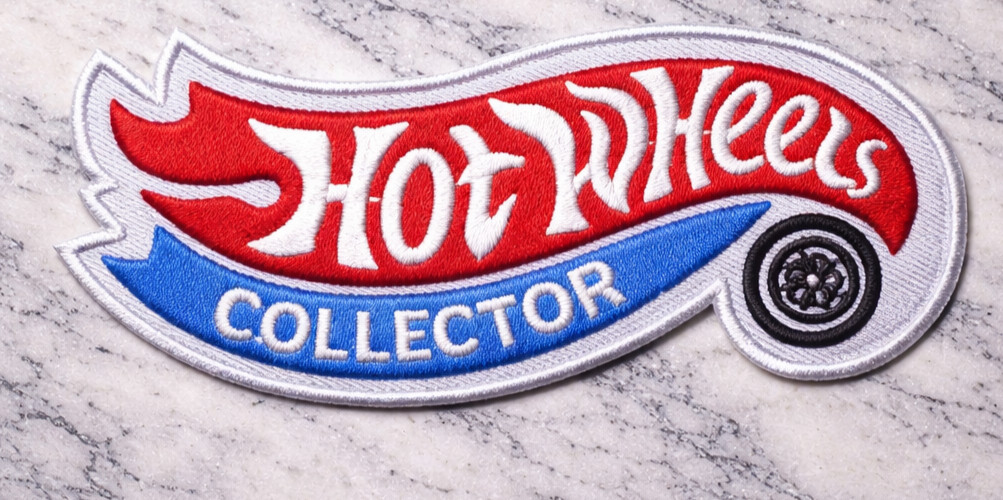 HOT WHEELS COLLECTOR EMBROIDERED IRON ON PATCH 4"X1.5" FREE SHIPPING &TRACKING