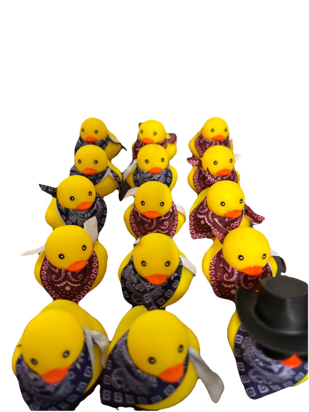 Lot of 16 Mini Rubber Duckies Cowboy Hats and Handkerchiefs