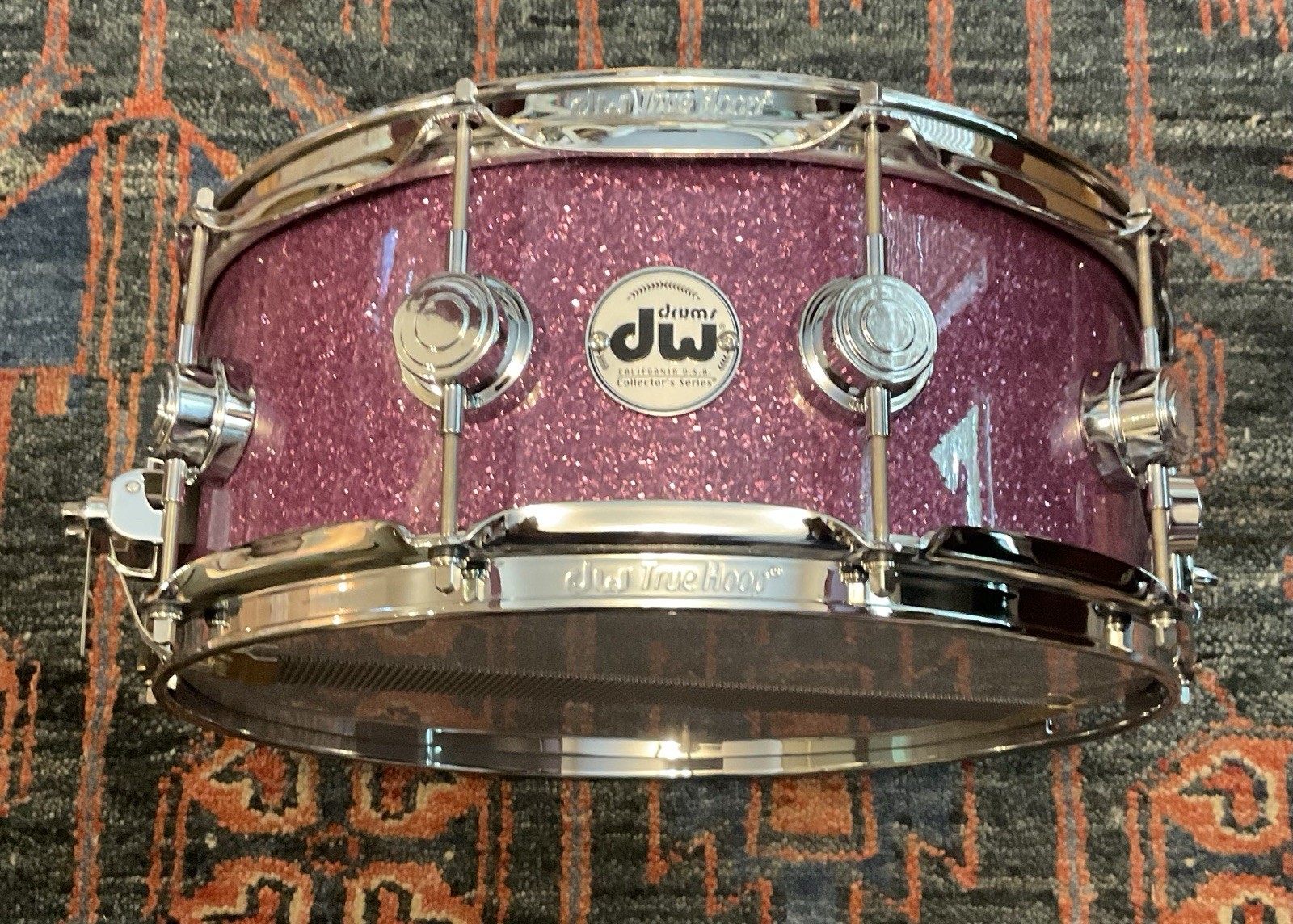 DW Collectors Series 5.5x14 Purple Heart Snare Drum - Purple Glass