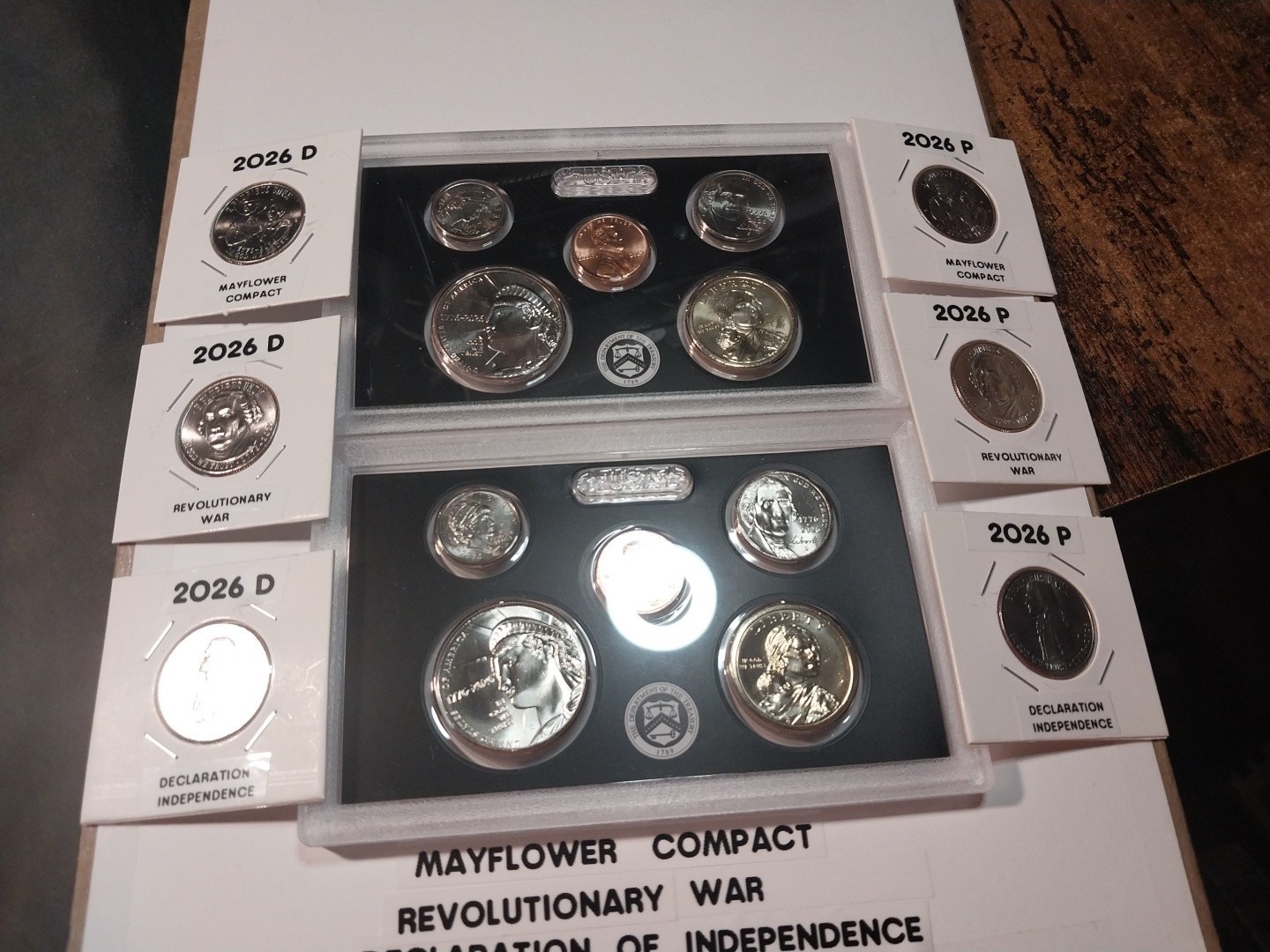 SPECIAL SET OF P+D  SEMIQUINCENTENIAL COINS W/LATEST QUARTERS  LETTERED 2X2 s