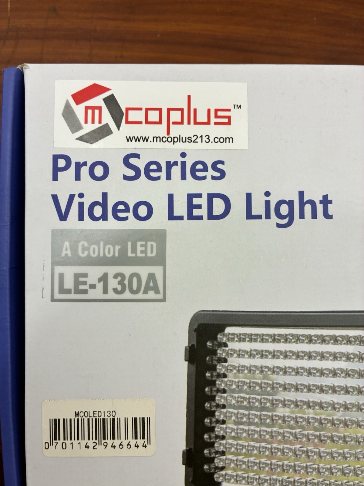 Pro Series LED Video Light LE‑130A Portable Camera Panel, MCOPLUS, New Open Box