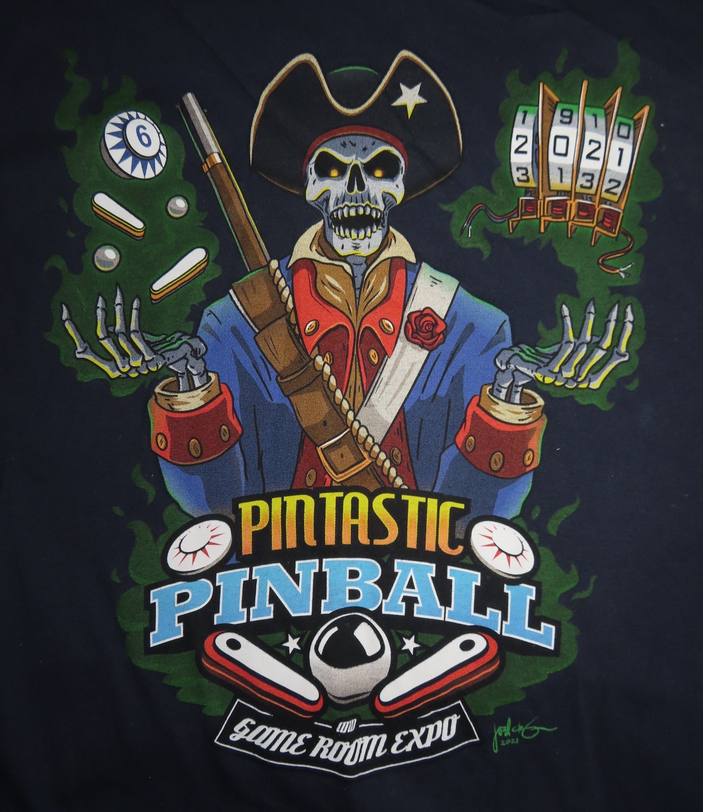 2021 PINTASTIC PINBALL and Game Room Expo Sturbridge, MASS (XL) T-Shirt